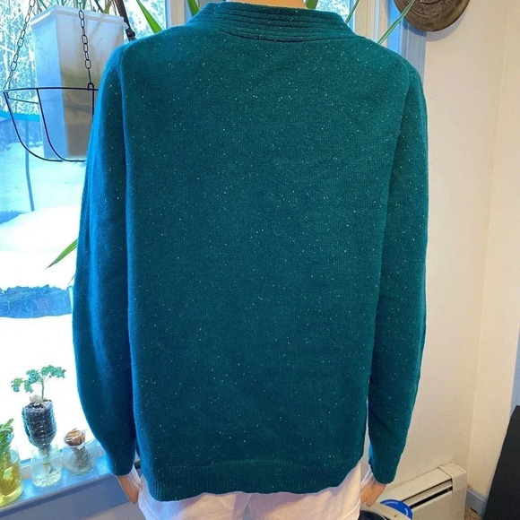Talbots Wool Blend Green Sweater Women Size Lp - Picture 2 of 4